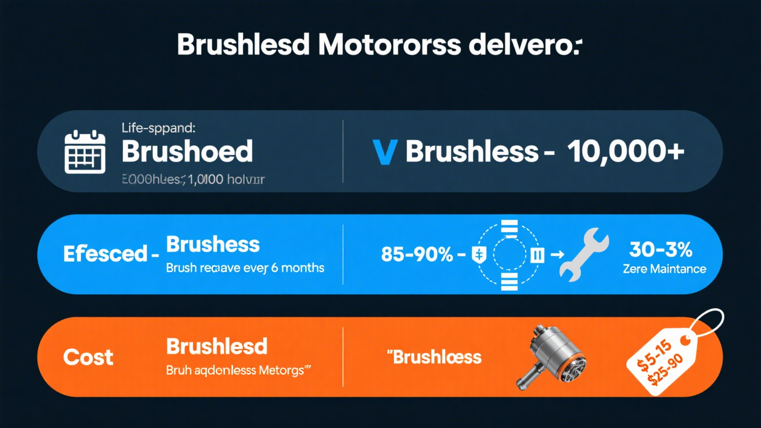 Uma comparação das vantagens dos motores com escova e dos motores sem escova