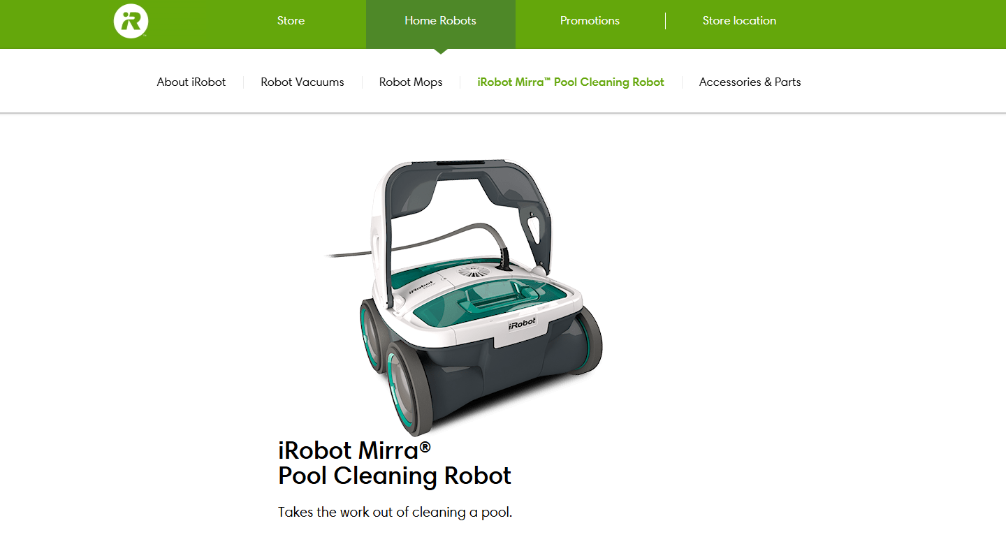 Limpador robótico de piscinas iRobot