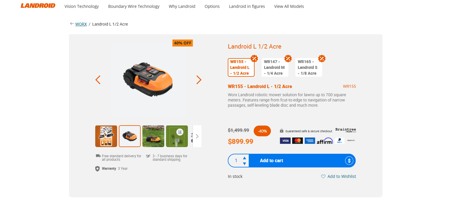 Landroid WORX WR155